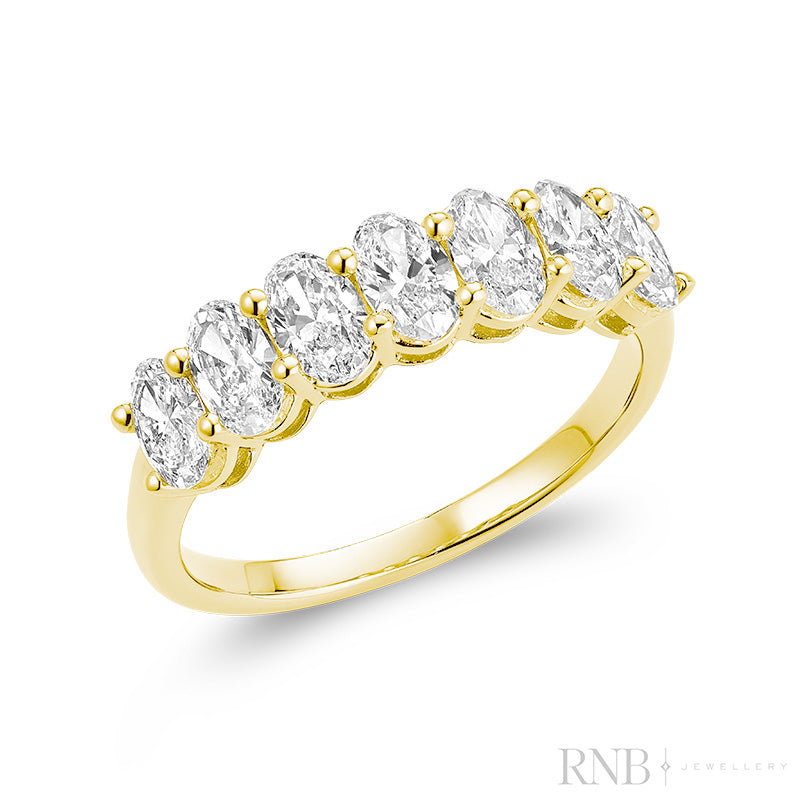 Semi Eternity Oval Lab Grown Diamond Ring