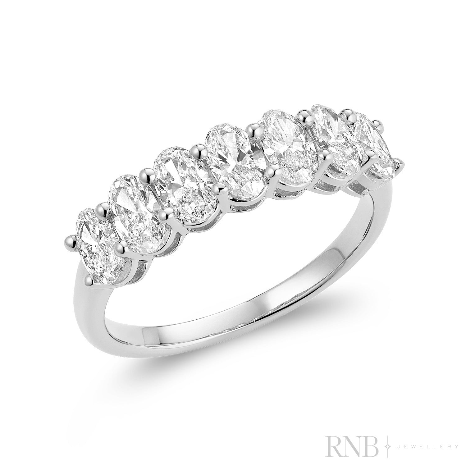 Semi Eternity Oval Lab Grown Diamond Ring