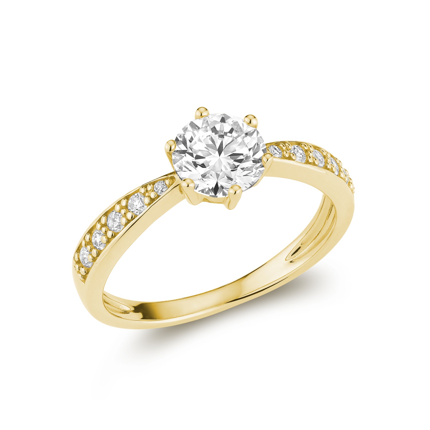 Bridal Crown Round Lab Grown Diamond &  Accent Ring
