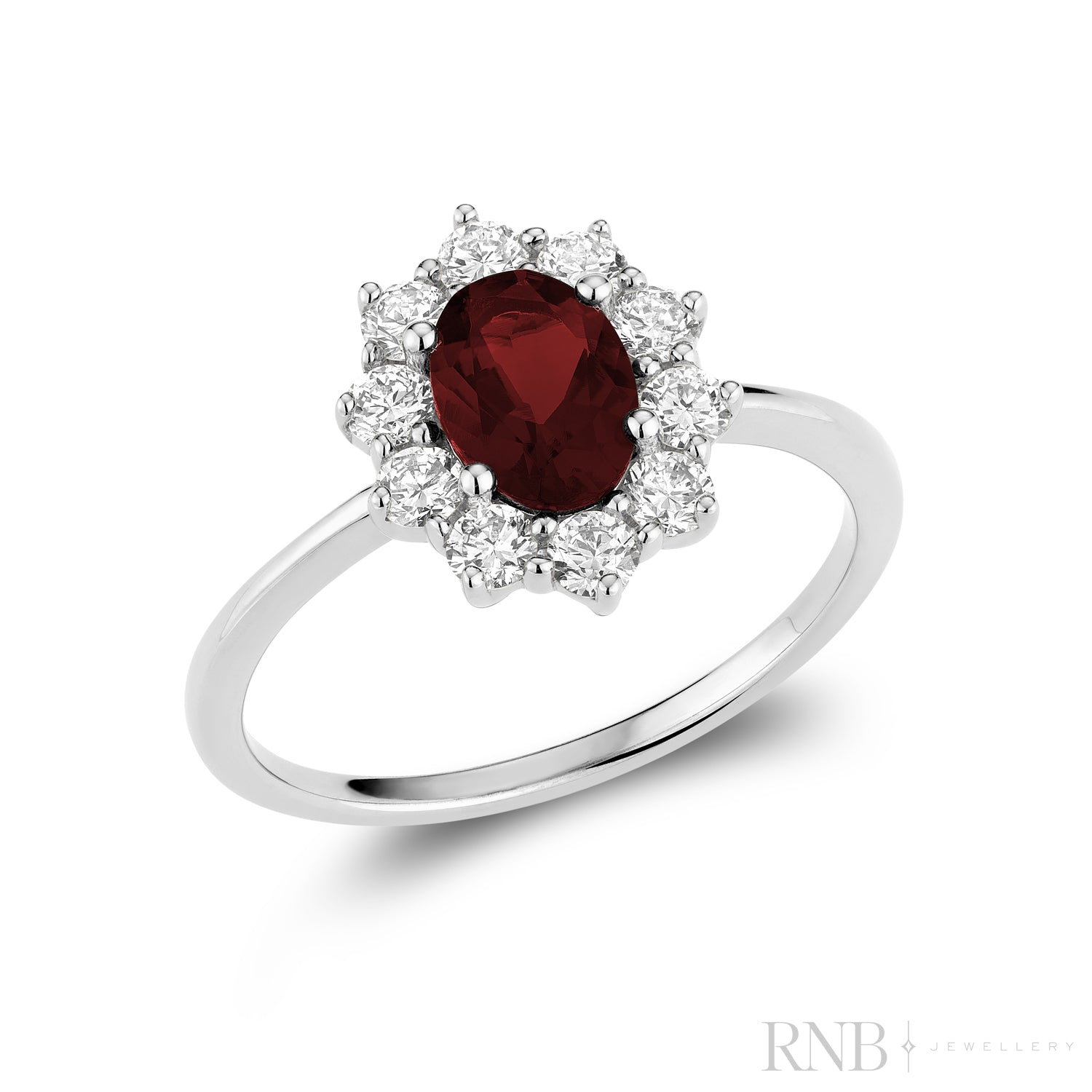Pointed Halo Lab Grown Diamond & Oval LG Gemstone Ring