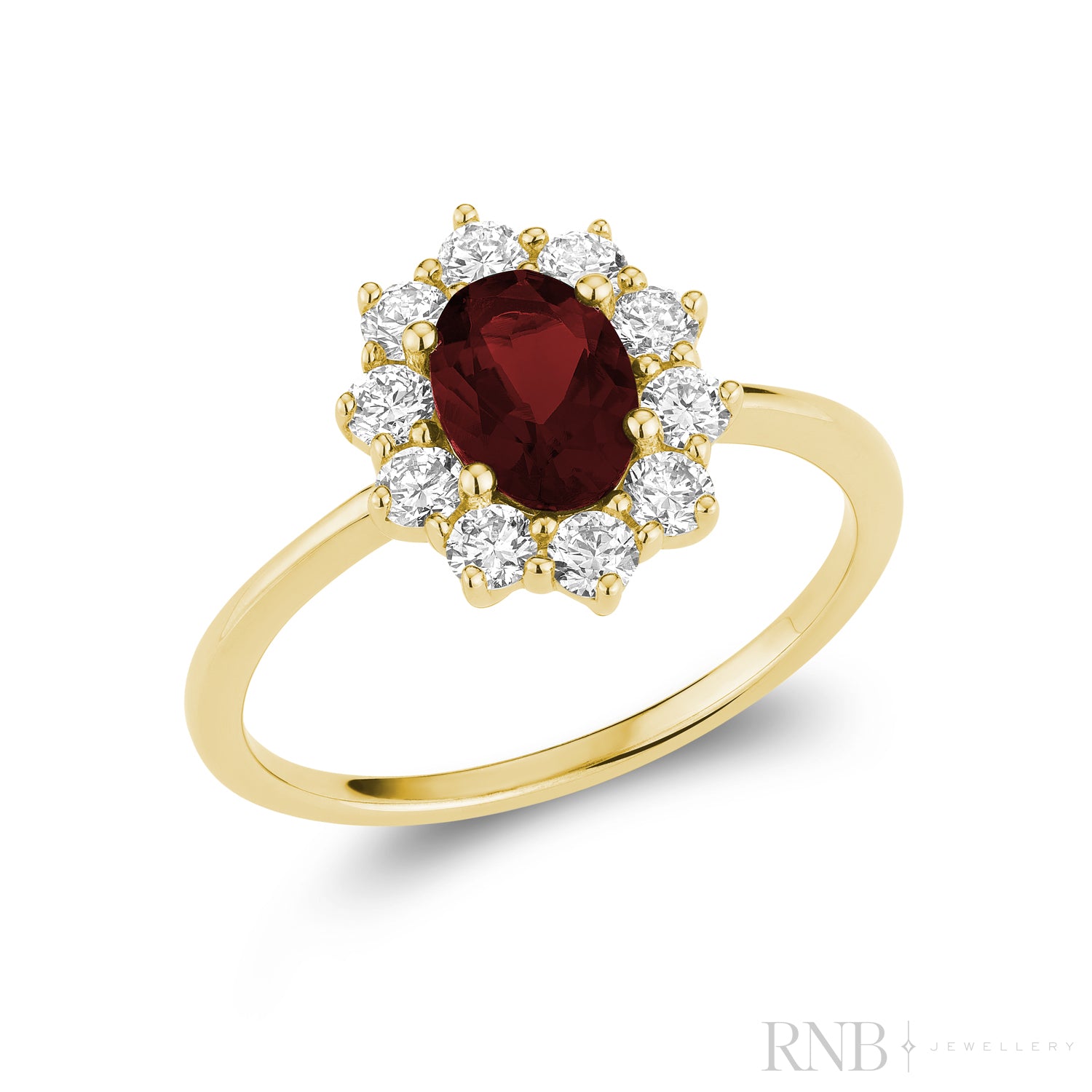 Pointed Halo Lab Grown Diamond & Oval LG Gemstone Ring
