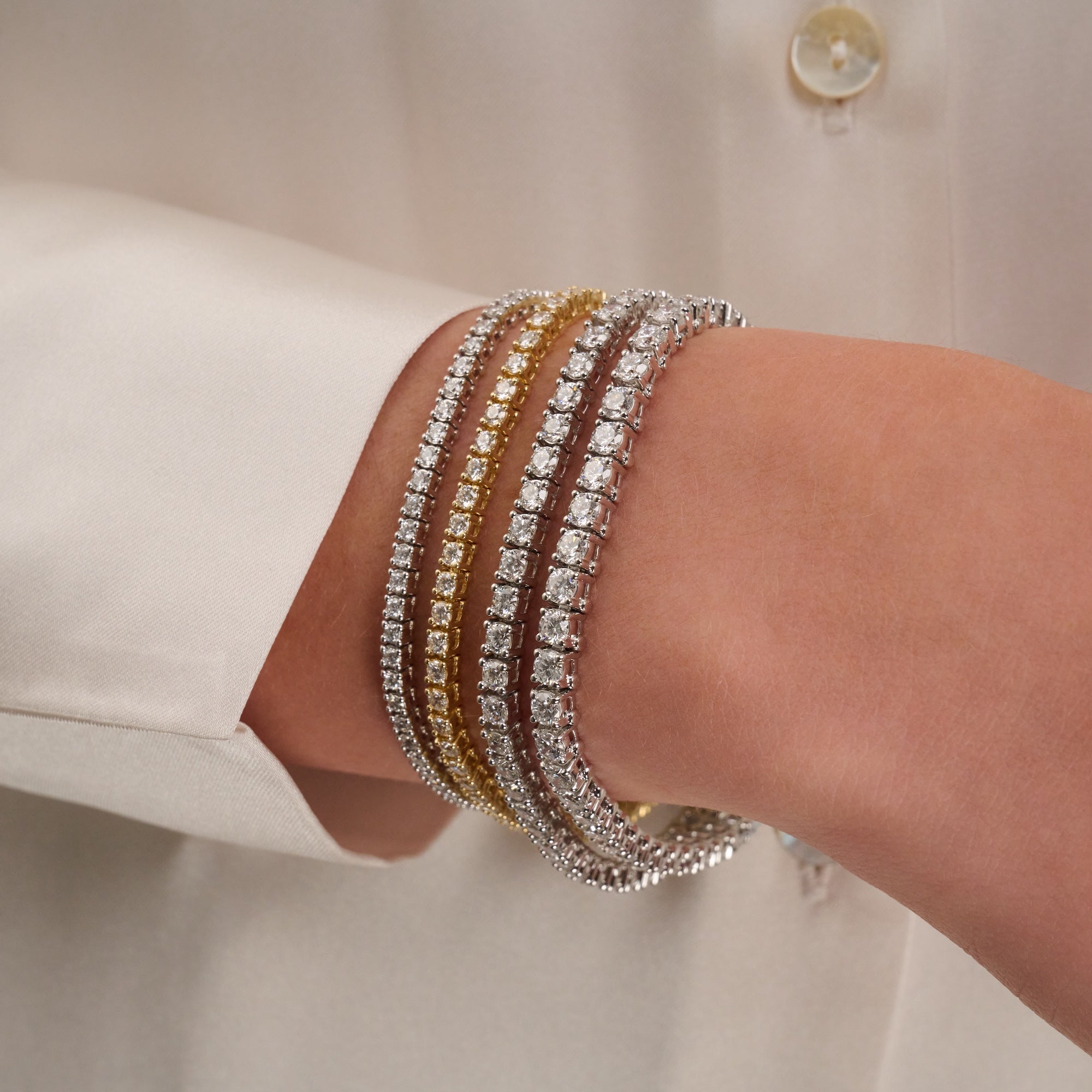 Bracelet de tennis cultivé en laboratoire