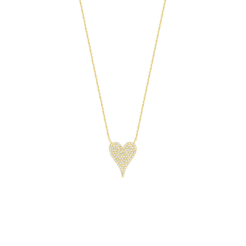 Collier en diamant avec cœur pavé