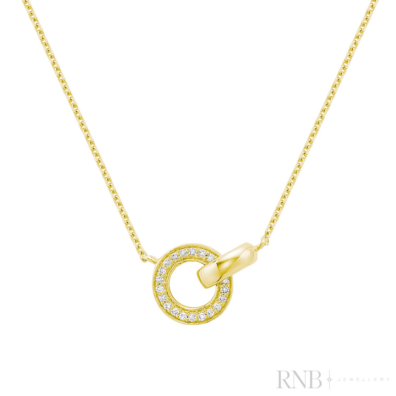 Love Knot Pendant Intertwined Circles Diamond Necklace