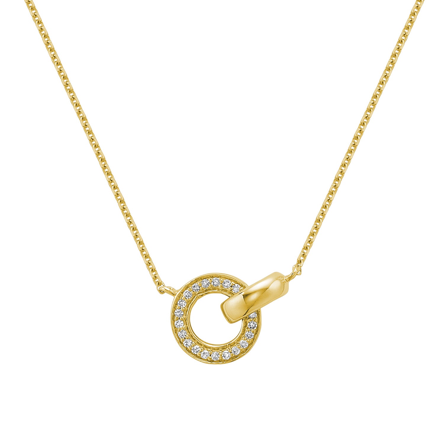 Love Knot Pendant Intertwined Circles Diamond Necklace
