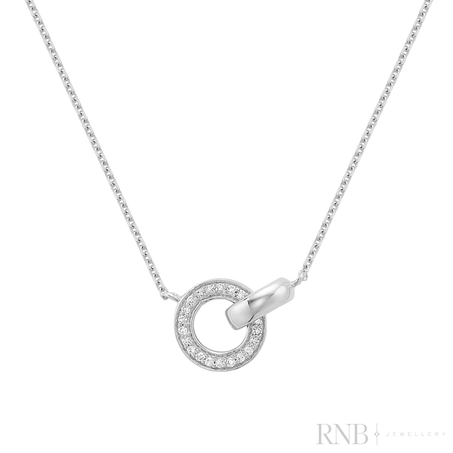 Love Knot Pendant Intertwined Circles Diamond Necklace