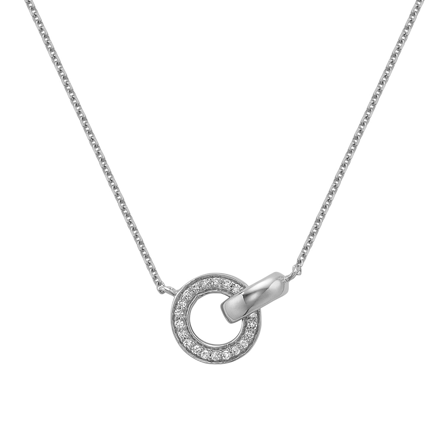 Love Knot Pendant Intertwined Circles Diamond Necklace
