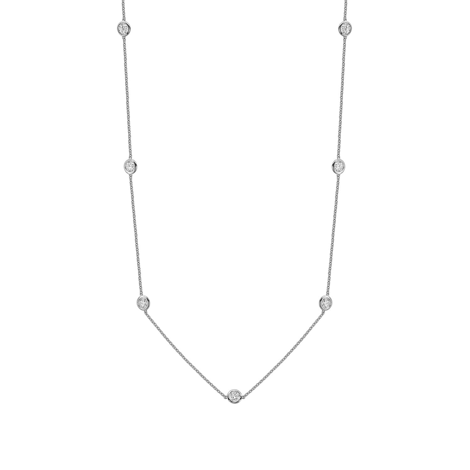 Eight Station Bezel Lab Grown Diamond Necklace