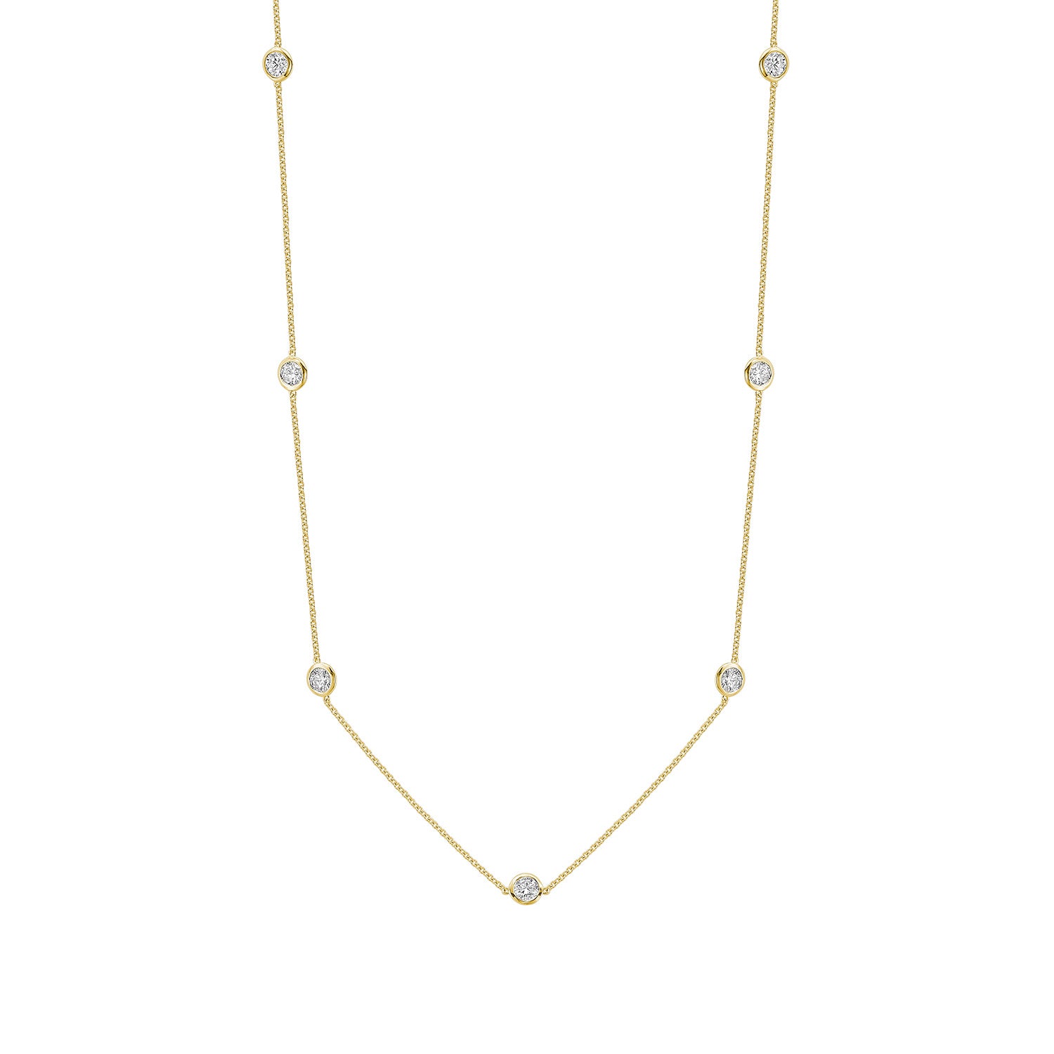 Eight Station Bezel Lab Grown Diamond Necklace