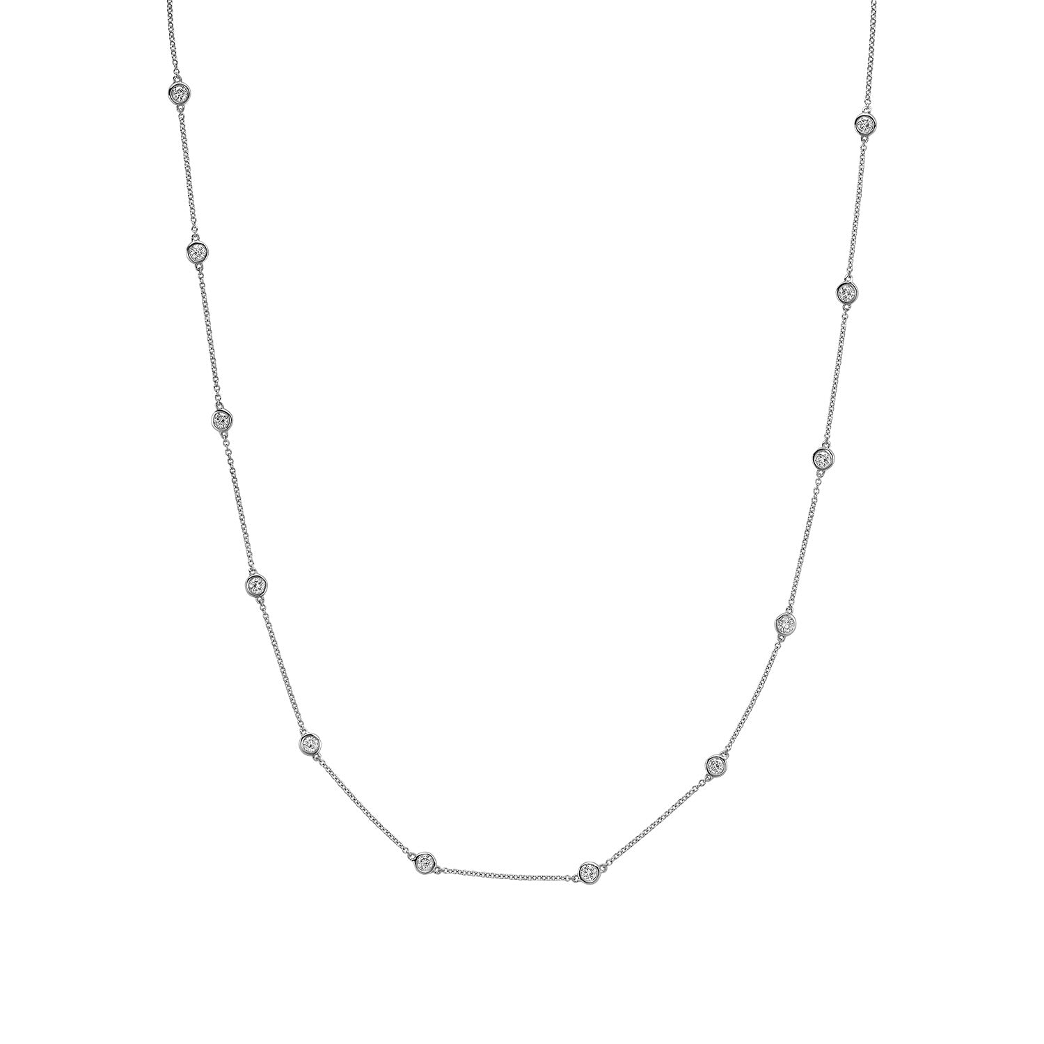 Station Bezel Lab Grown Diamond Necklace