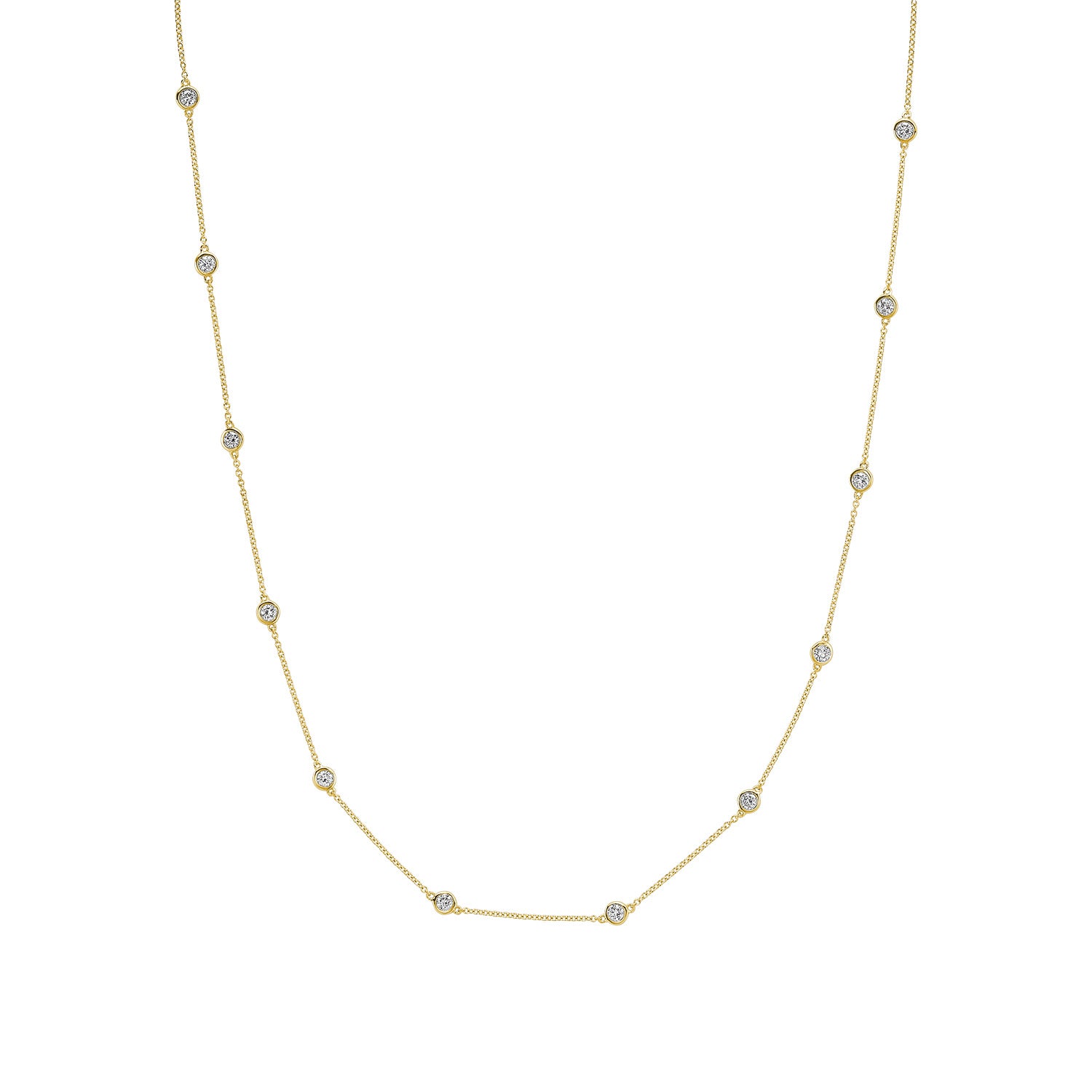 Station Bezel Lab Grown Diamond Necklace