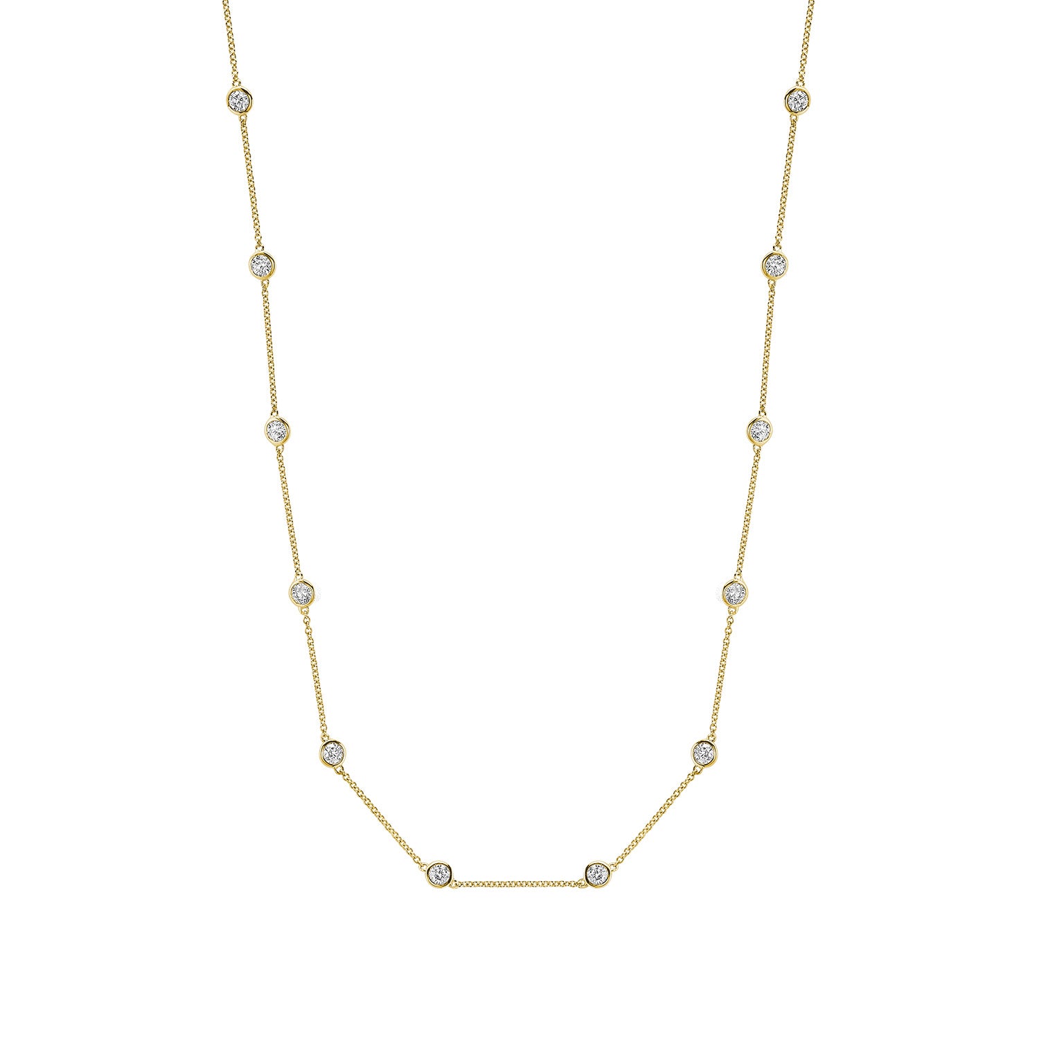 Station Bezel Lab Grown Diamond Necklace