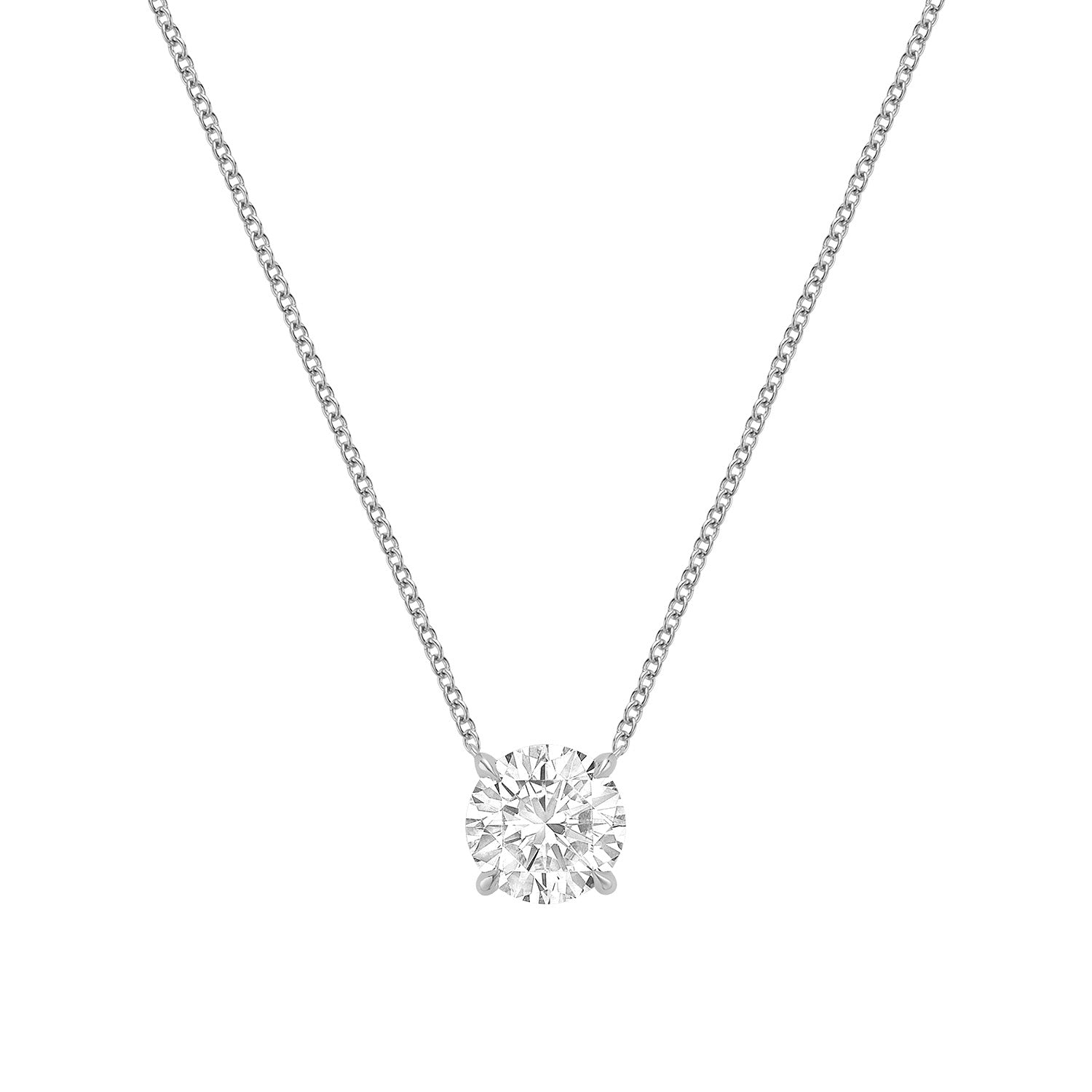 Classic Solitaire Pendant Lab Grown Diamond Necklace