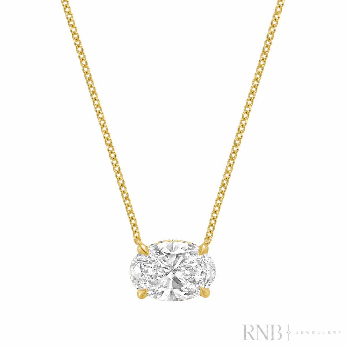 08-LGHO200Y - 2.00CT Lab Grown Diamond Necklace - Yellow Gold