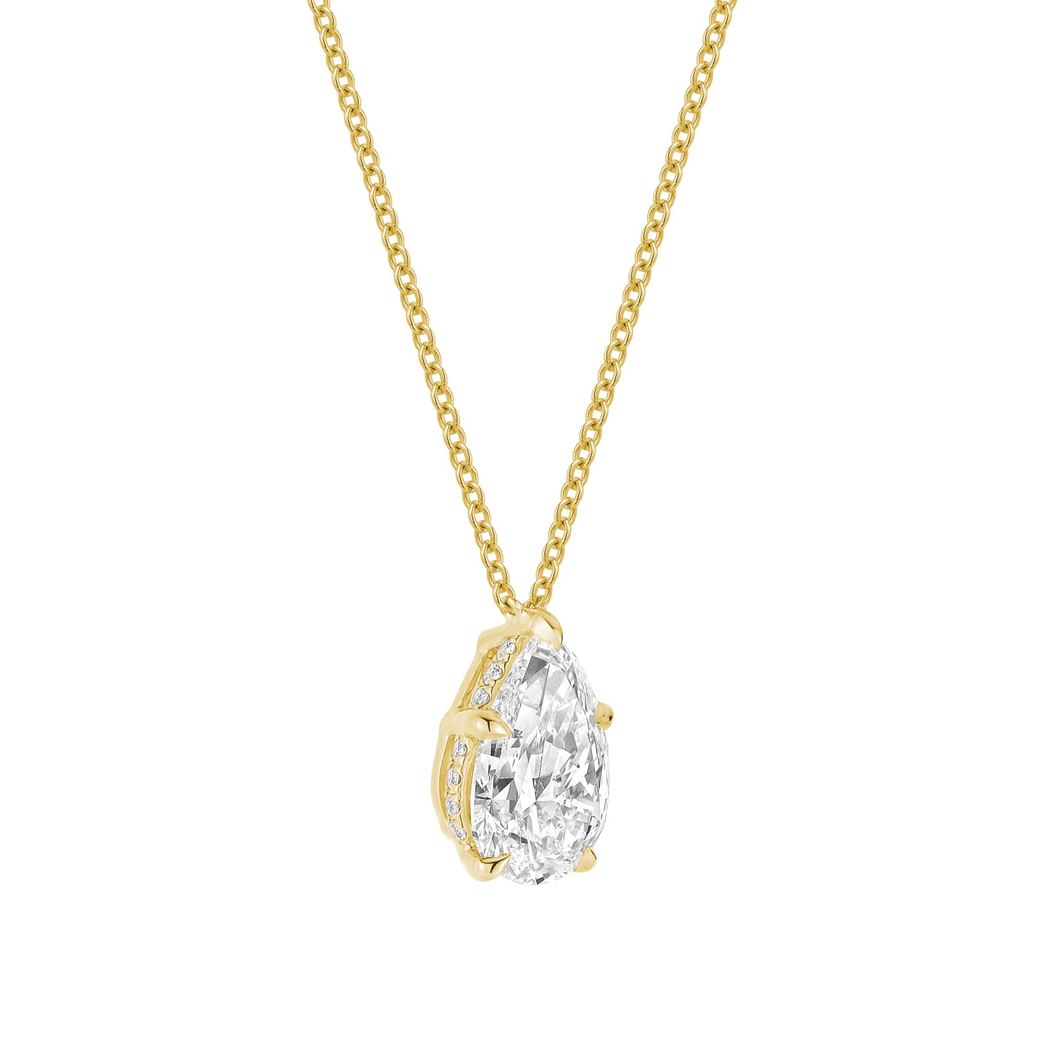 Classic Pear Solitaire Pendant Lab Grown Diamond Necklace