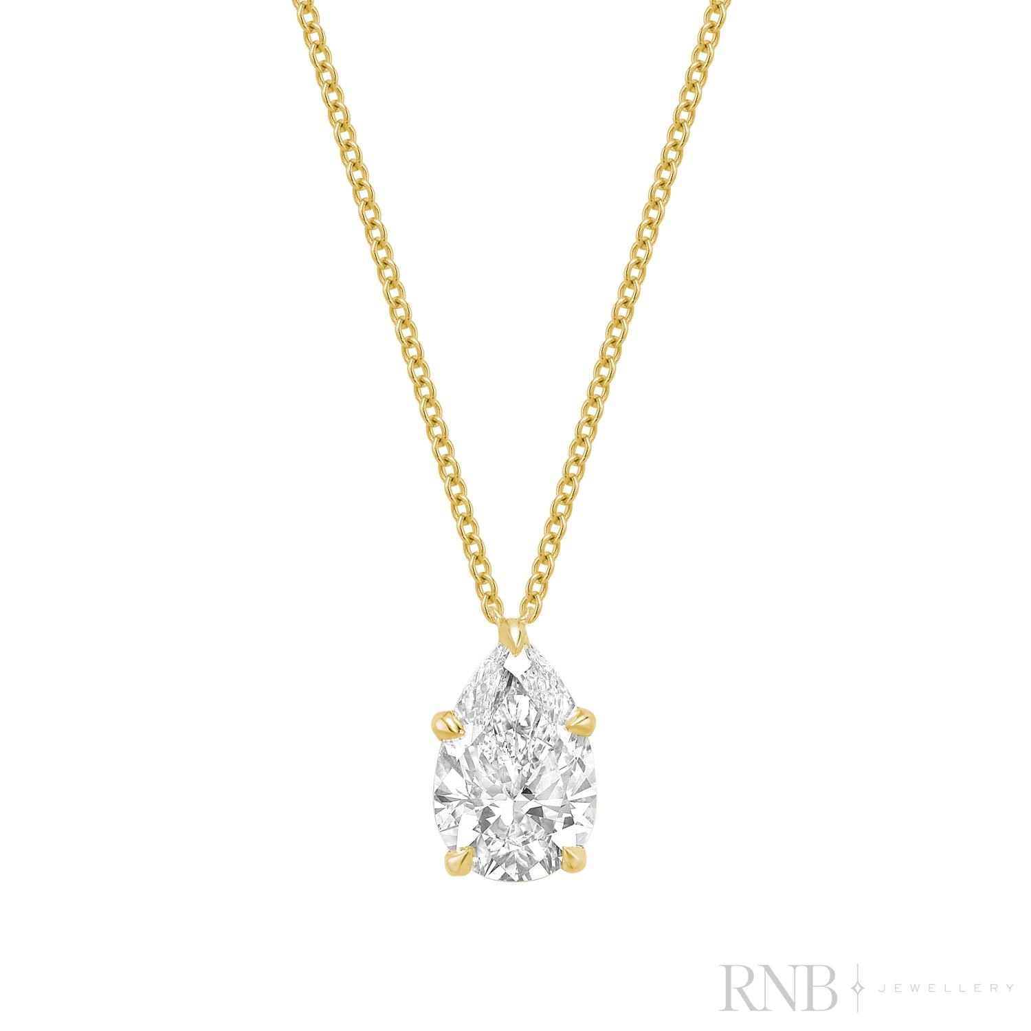 Classic Pear Solitaire Pendant Lab Grown Diamond Necklace