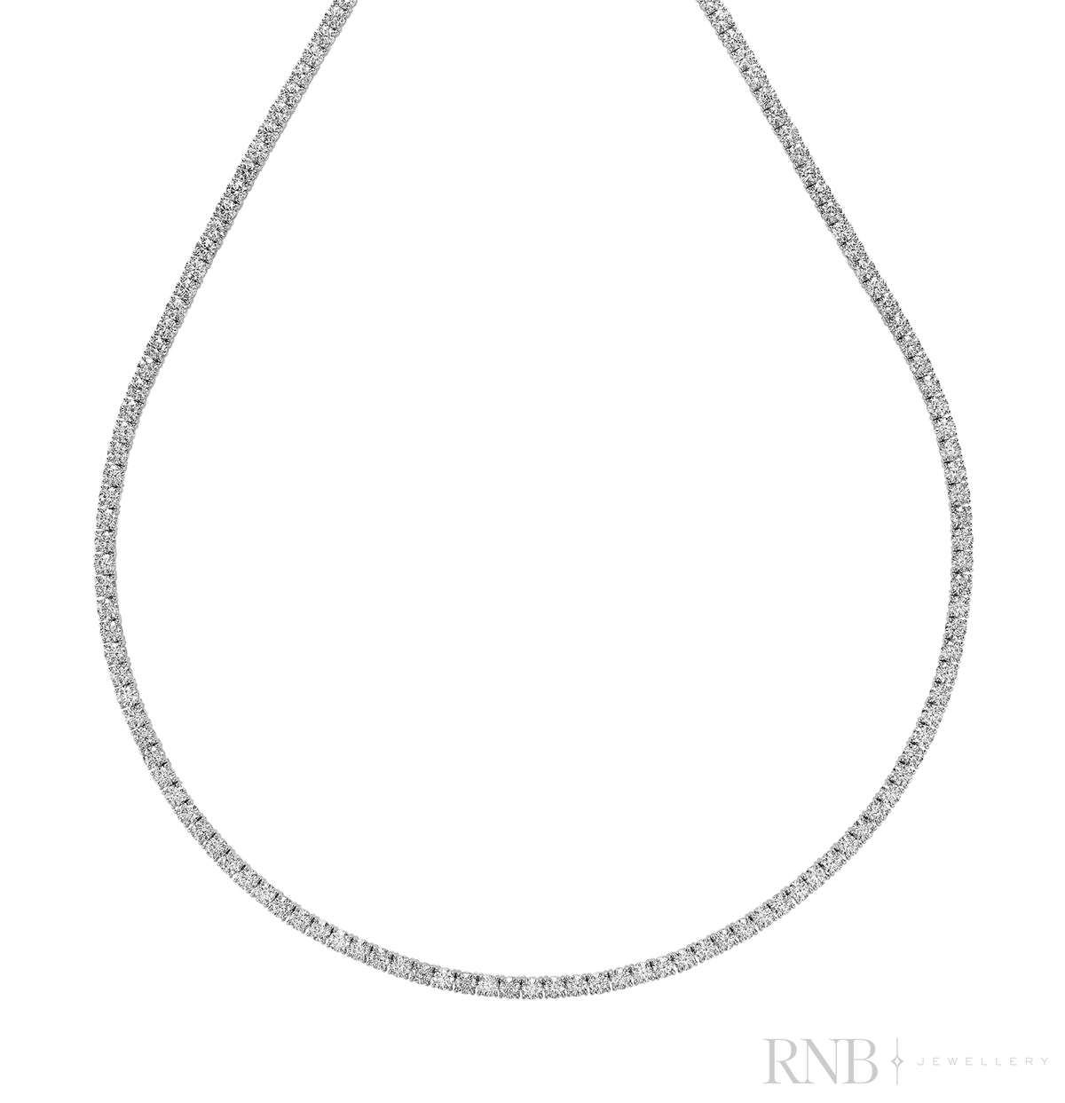 08-LGTN10 - White Gold - Lab Grown Diamond Tennis Necklace