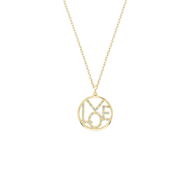 Pendentif cercle diamant « LOVE »