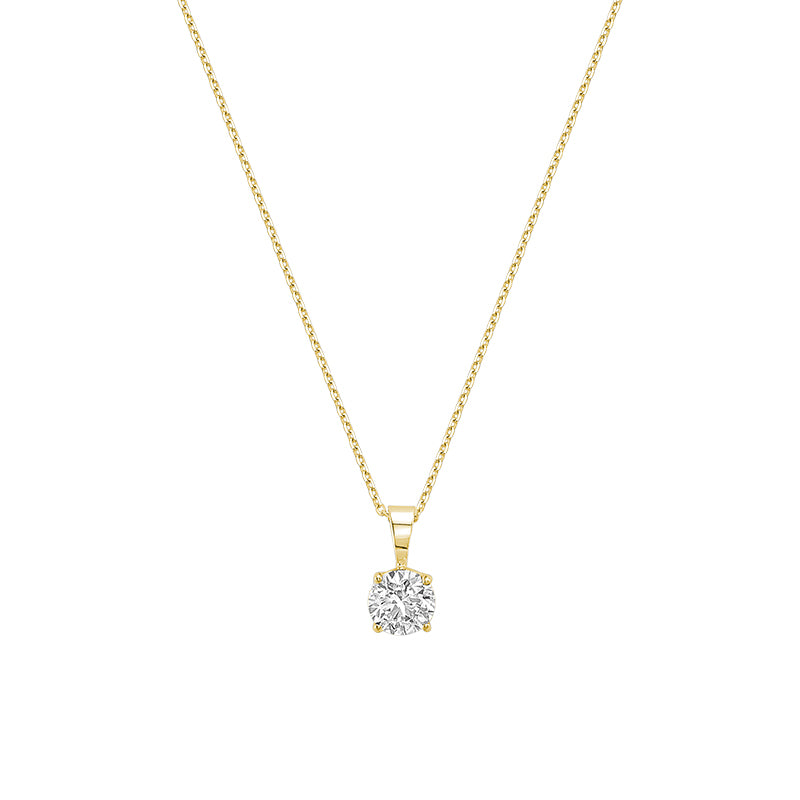 Pendentif solitaire cultivé en laboratoire