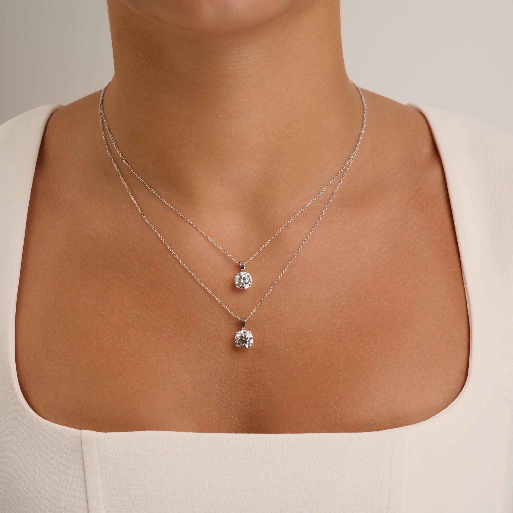 Pendentif solitaire cultivé en laboratoire