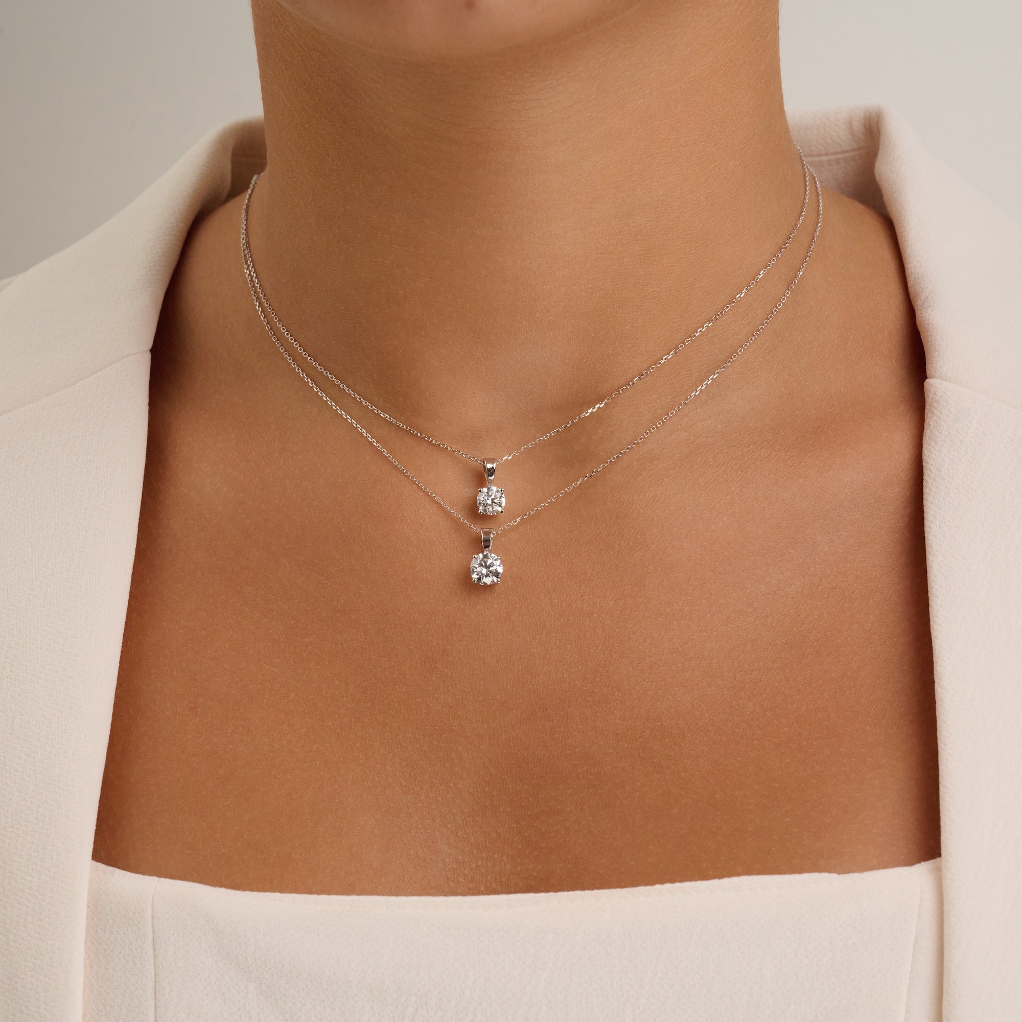 Pendentif solitaire cultivé en laboratoire