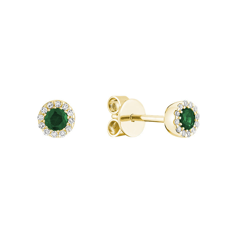 Boucle d'oreille en pierre précieuse et halo de diamants