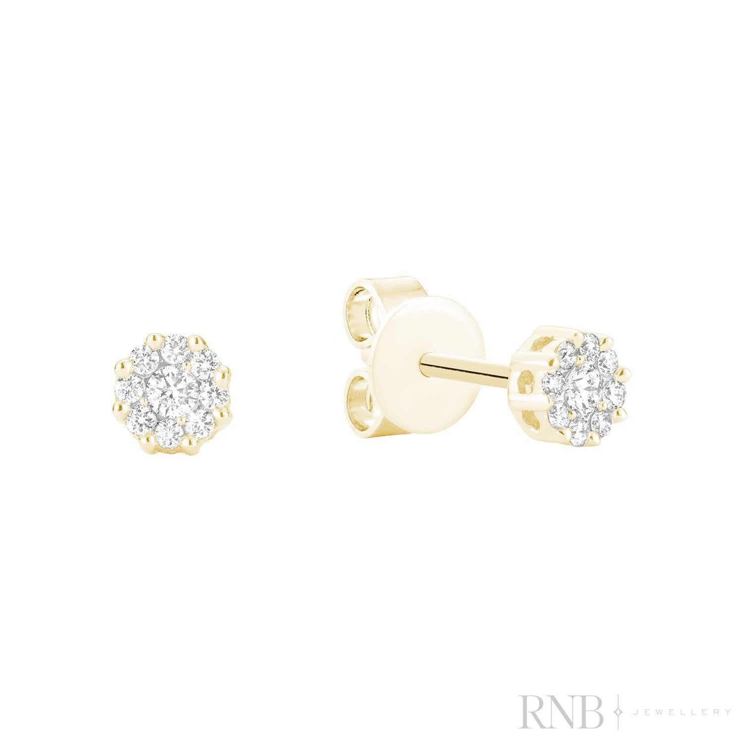 Cluster Diamond Stud Earrings