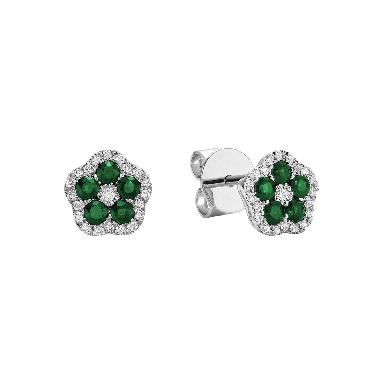 Precious Stone and Diamond Stud Earrings