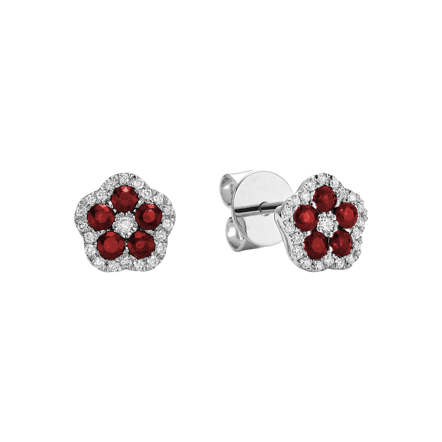 Precious Stone and Diamond Stud Earrings