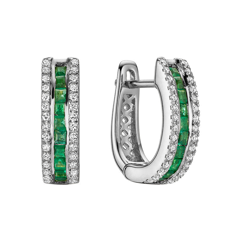Boucles d'oreilles Huggie en pierres précieuses et diamants
