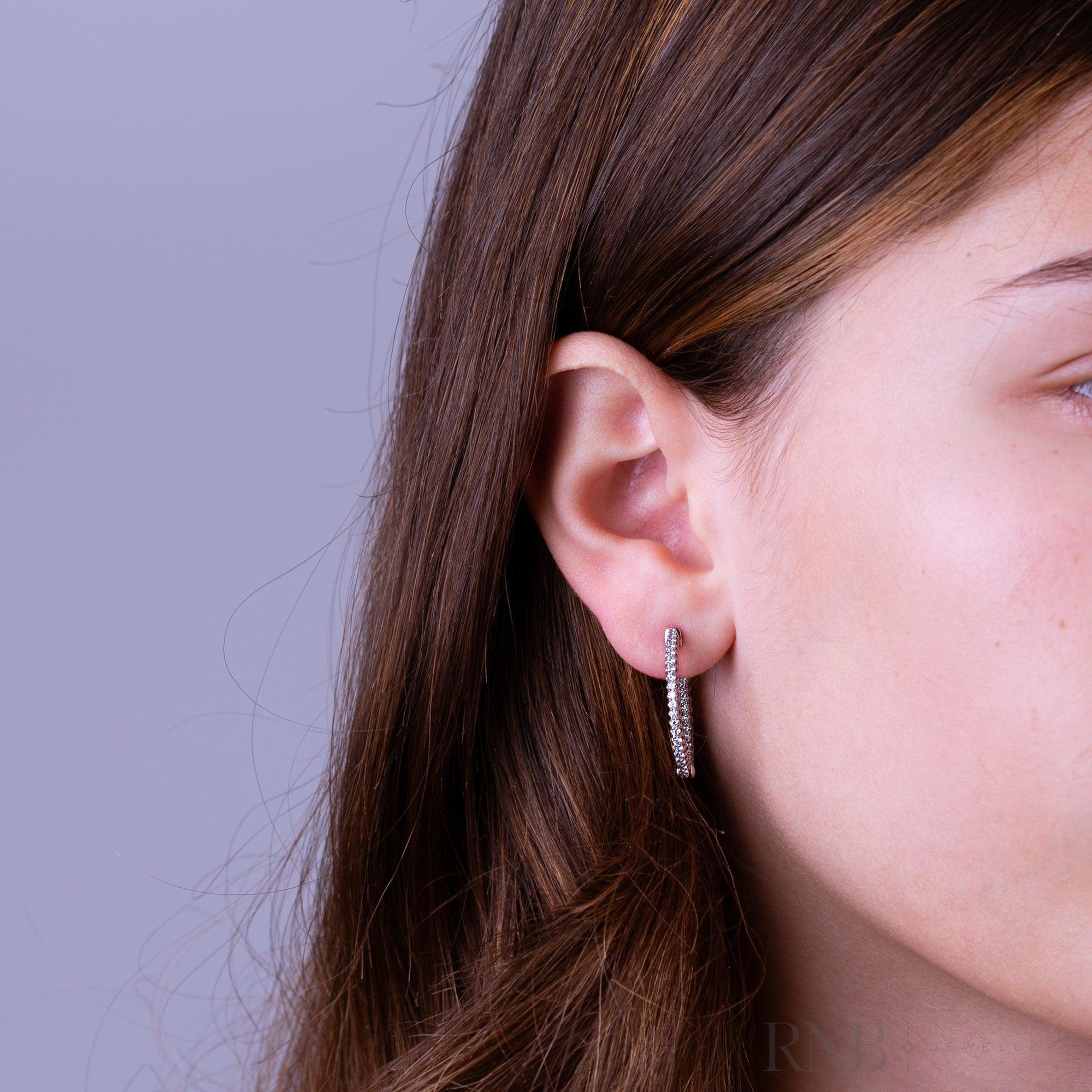 Inside-Out Diamond Hoop Earrings-RNB Jewellery