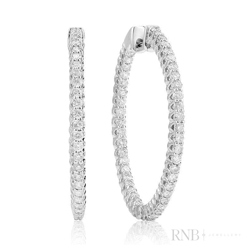 Inside-Out Diamond Hoop Earrings-RNB Jewellery