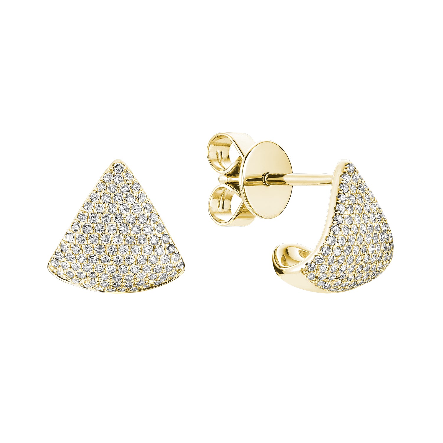 Triangular Cuff Diamond Stud Earrings