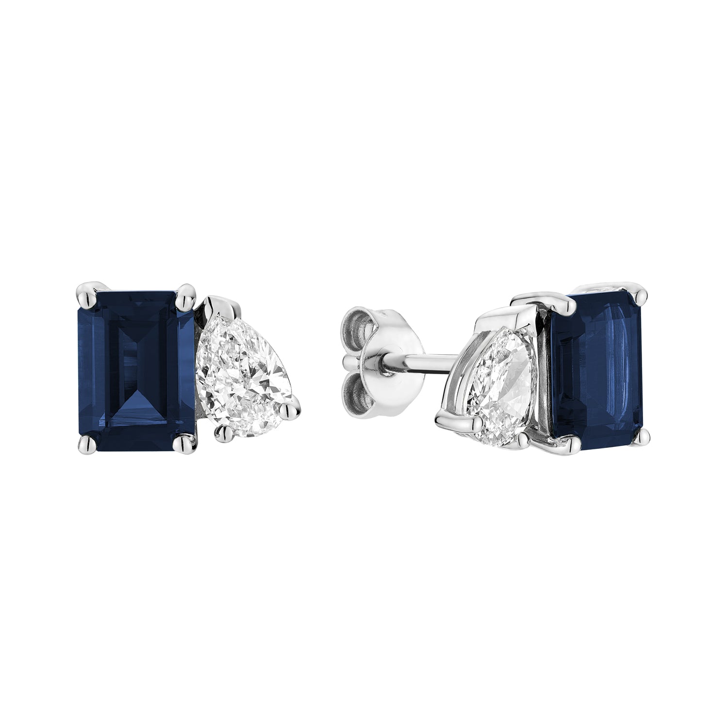 Toi et Moi Pear & Emerald Cut with Lab Grown Diamond Stud Earrings