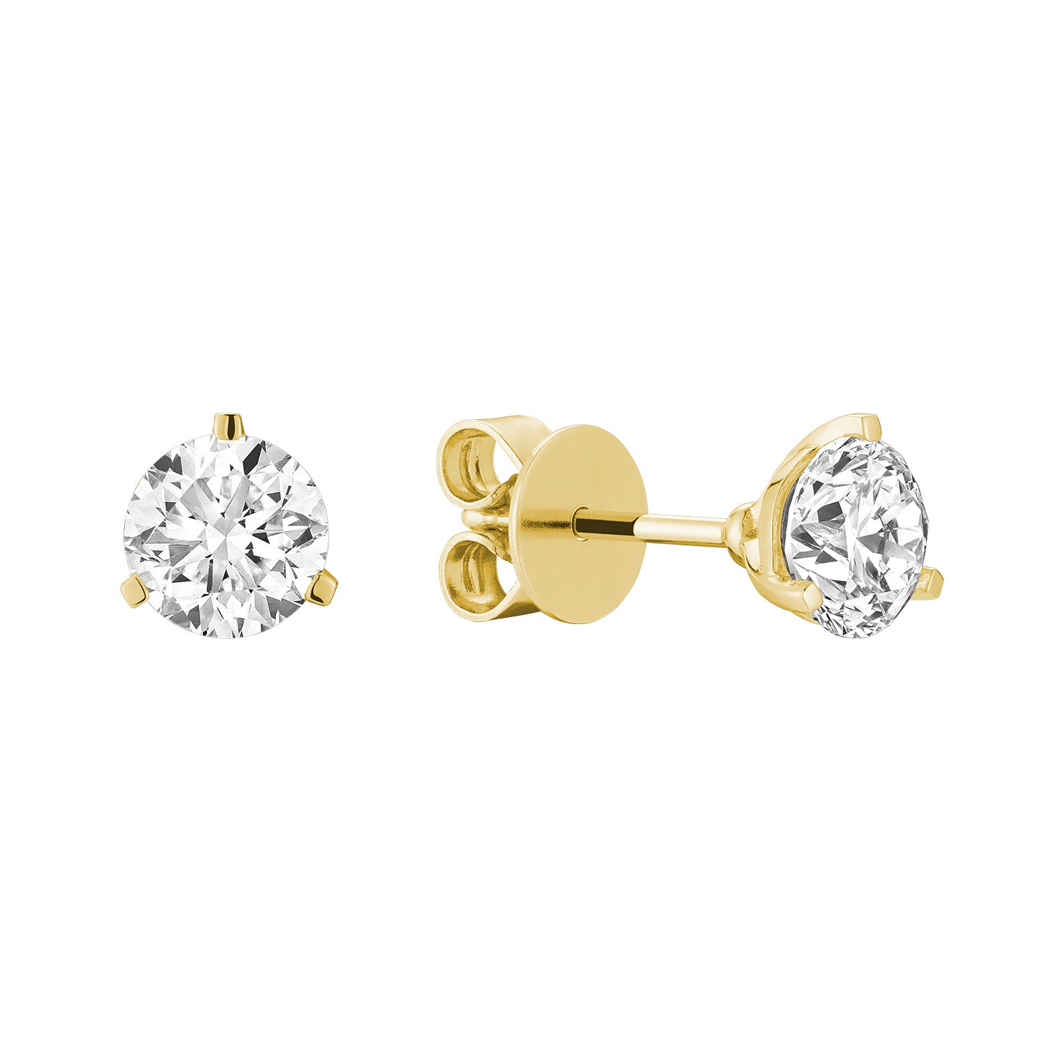 Martini Three Prong Stud Lab Grown Diamond Earrings