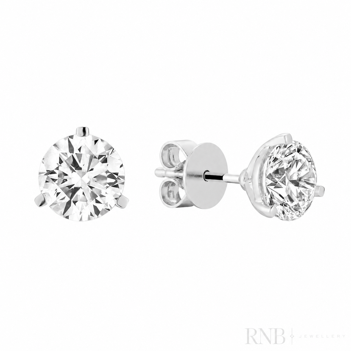 13-LG3P250 - 2.50CT Lab Grown Diamond Stud Earrings - White Gold