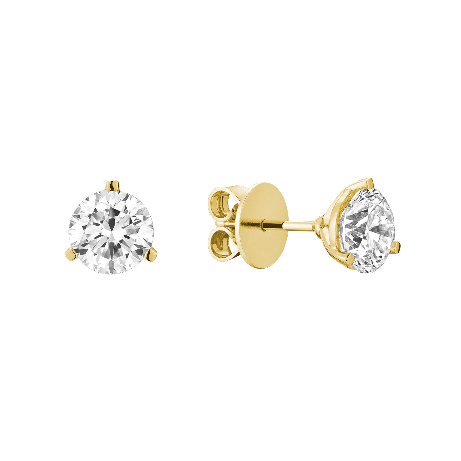 Martini Three Prong Stud Lab Grown Diamond Earrings