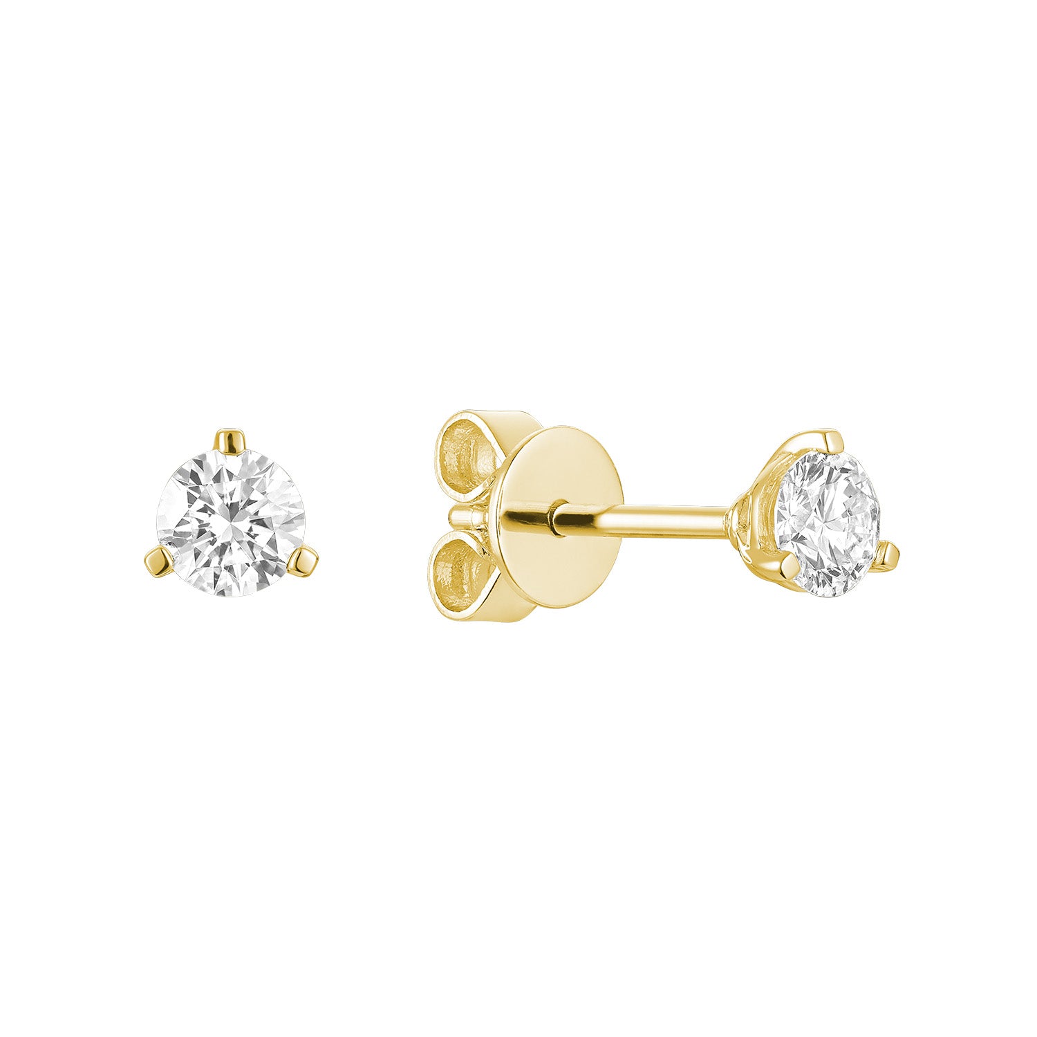 Martini Three Prong Stud Lab Grown Diamond Earrings