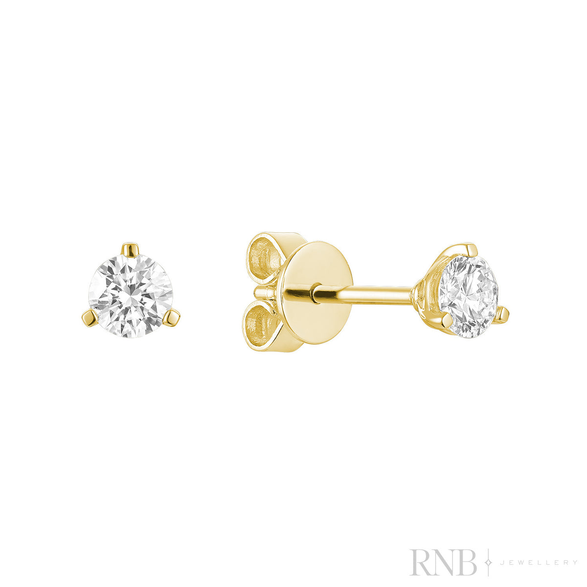 Martini Three Prong Stud Lab Grown Diamond Earrings
