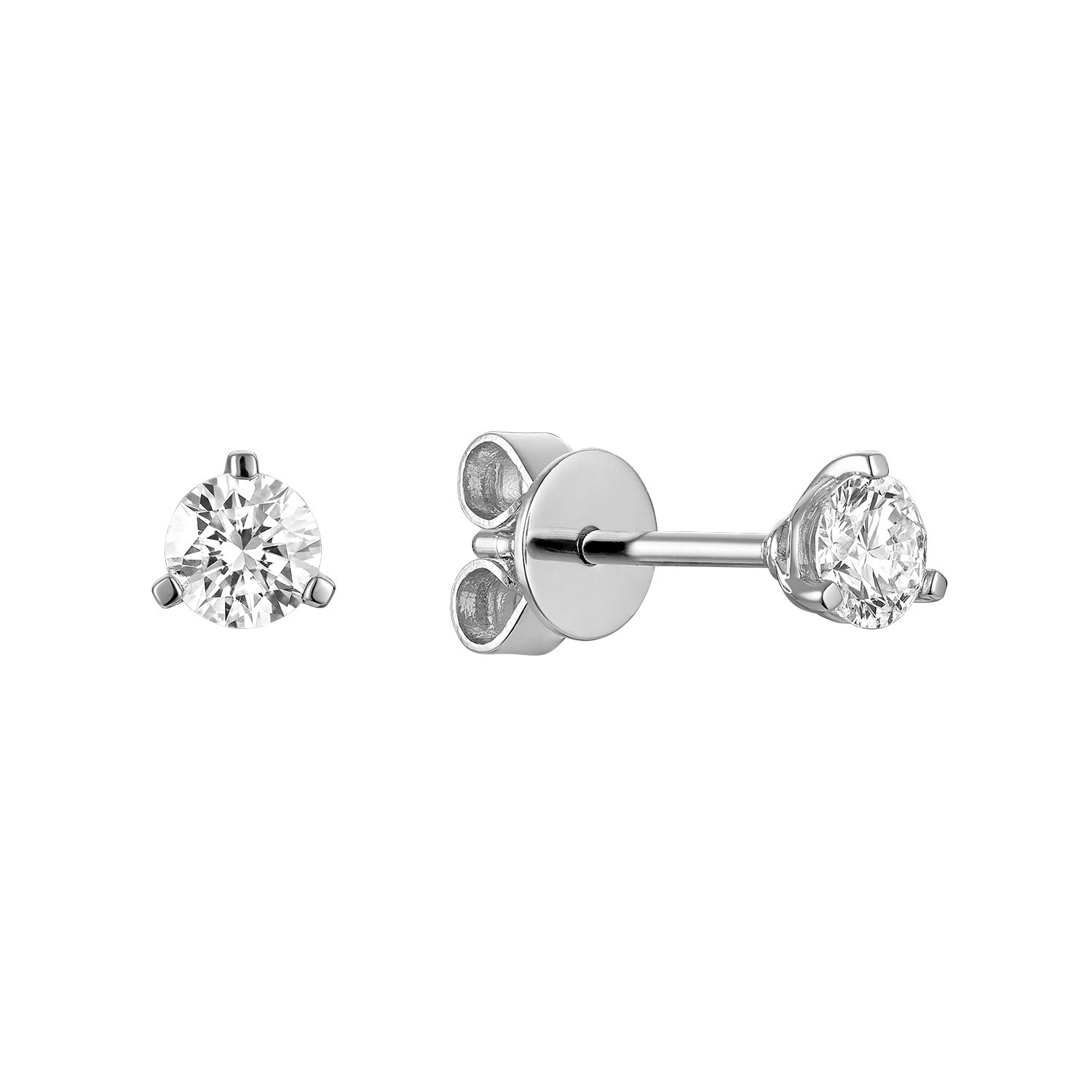 Martini Three Prong Stud Lab Grown Diamond Earrings