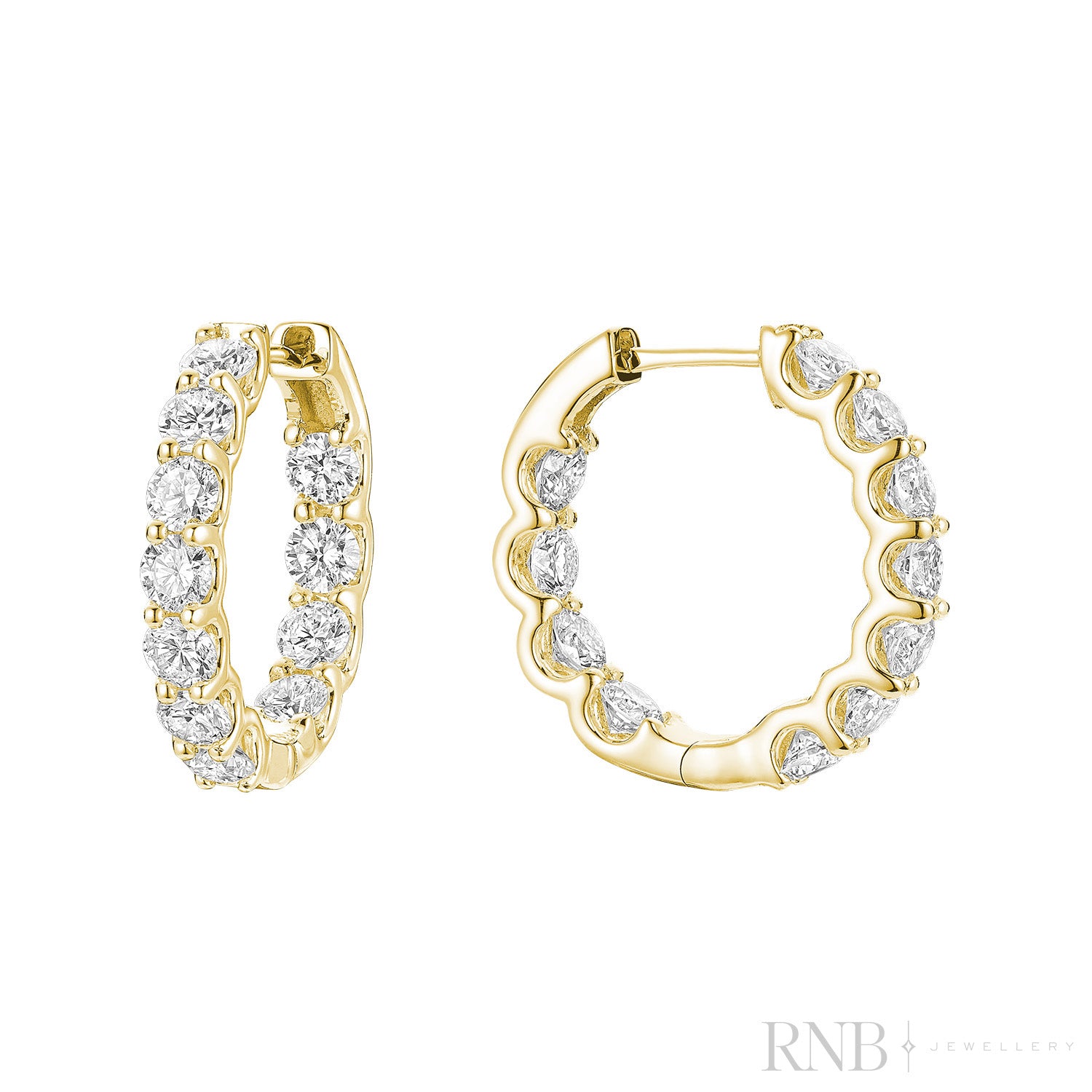 In & Out Huggie Lab Grown Diamond Earrings