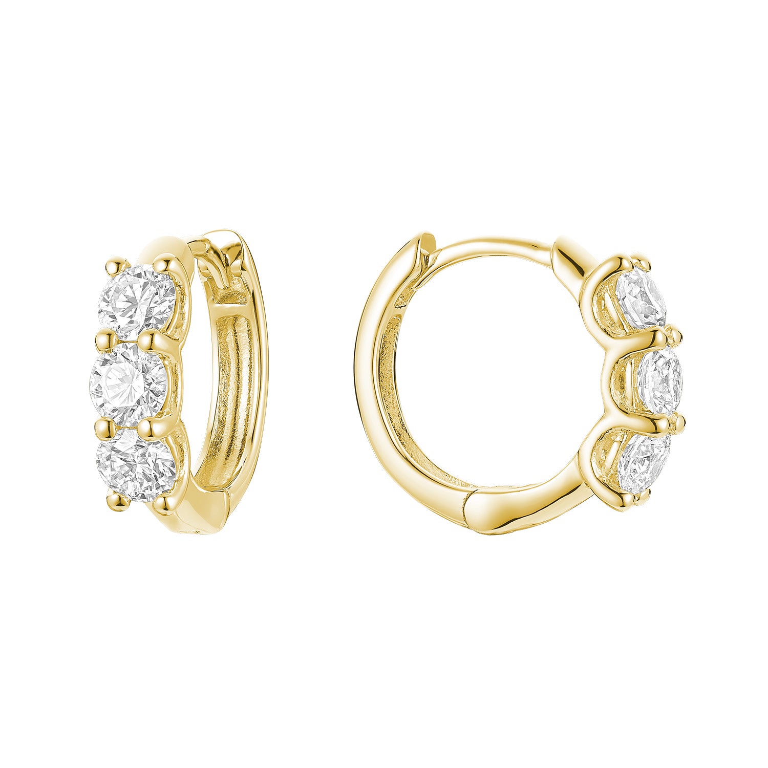 Mini Trinity Huggie Lab Grown Diamond Earrings