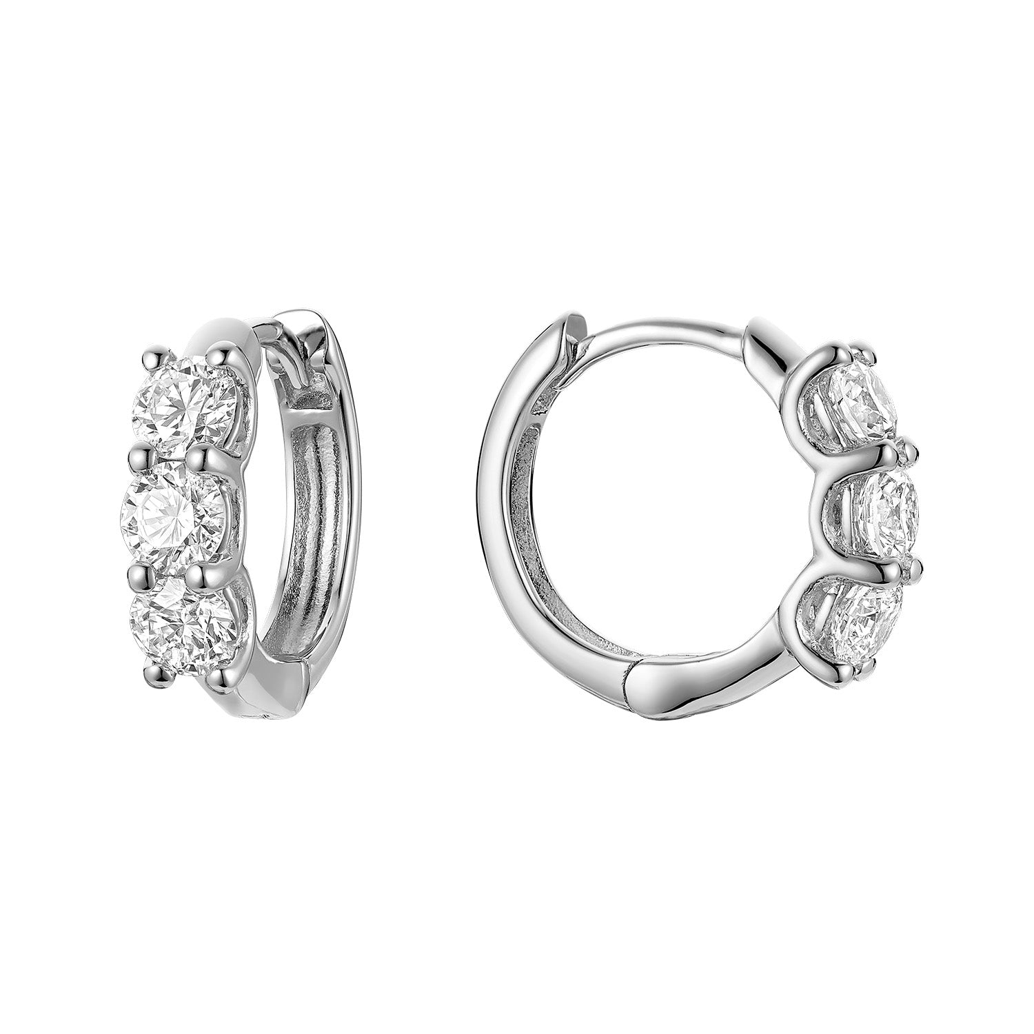 Mini Trinity Huggie Lab Grown Diamond Earrings