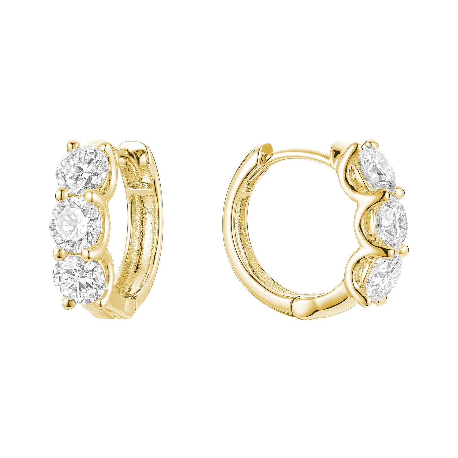 Trinity Huggie Lab Grown Diamond Earrings