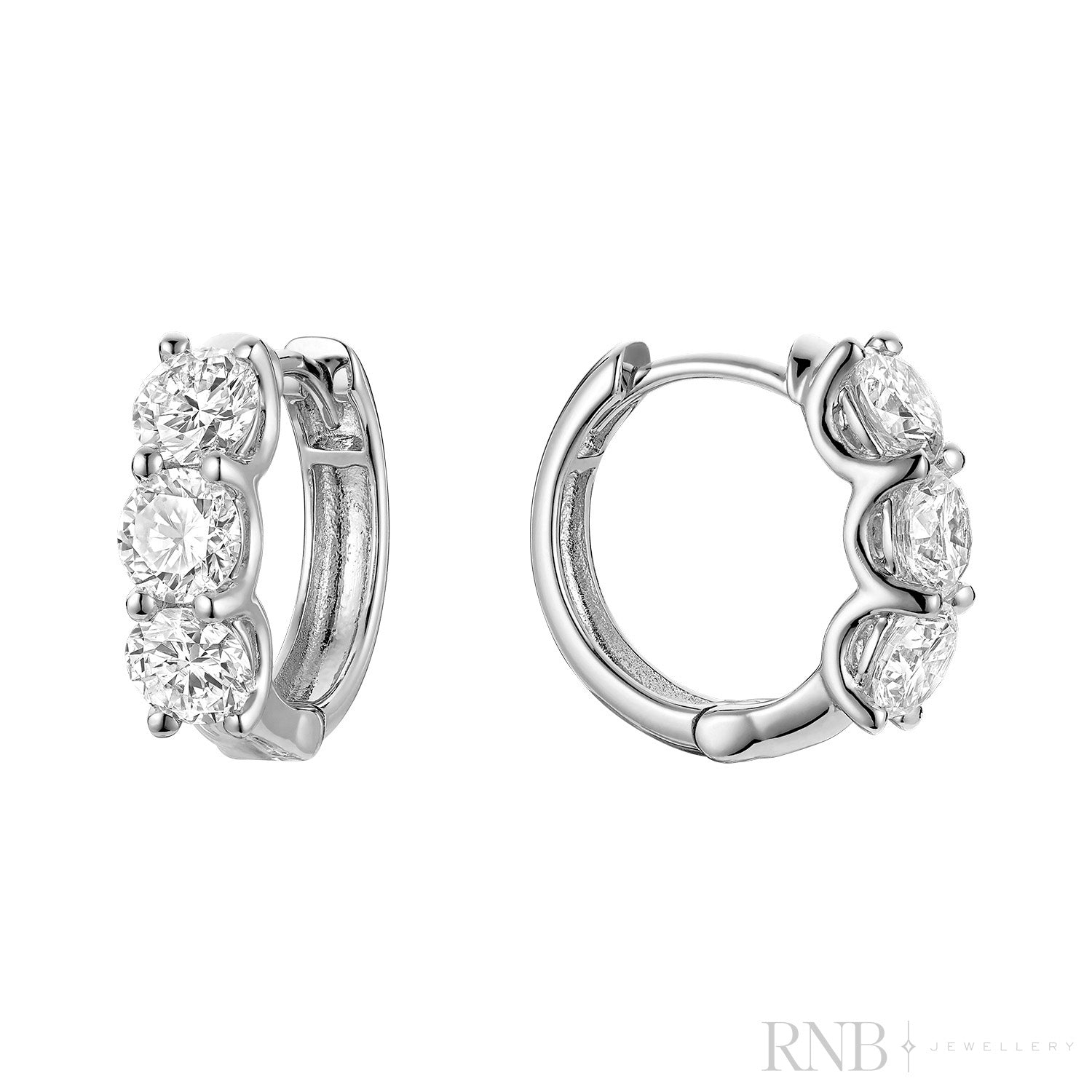 Mini Trinity Huggie Lab Grown Diamond Earrings