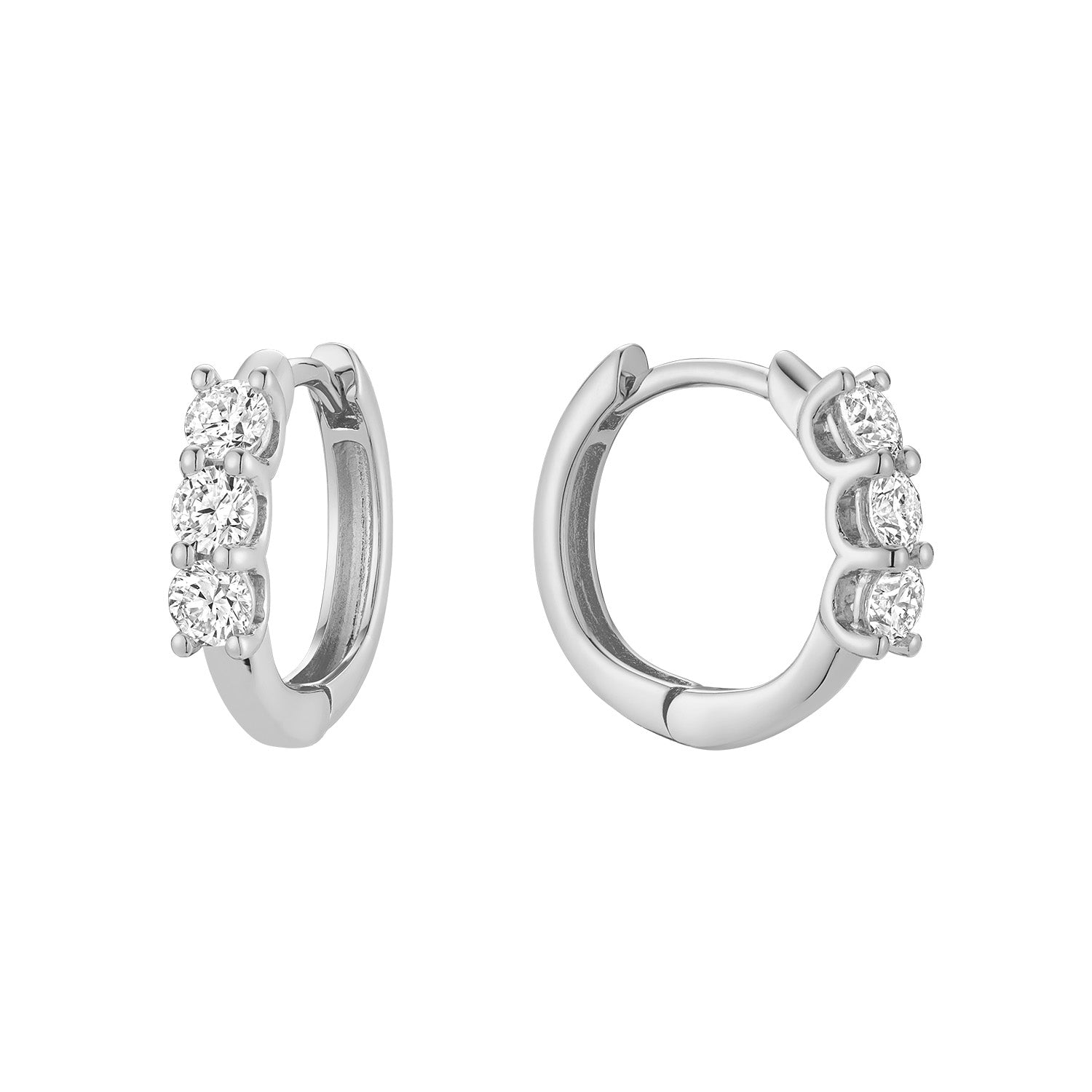 Mini Trinity Huggie Lab Grown Diamond Earrings