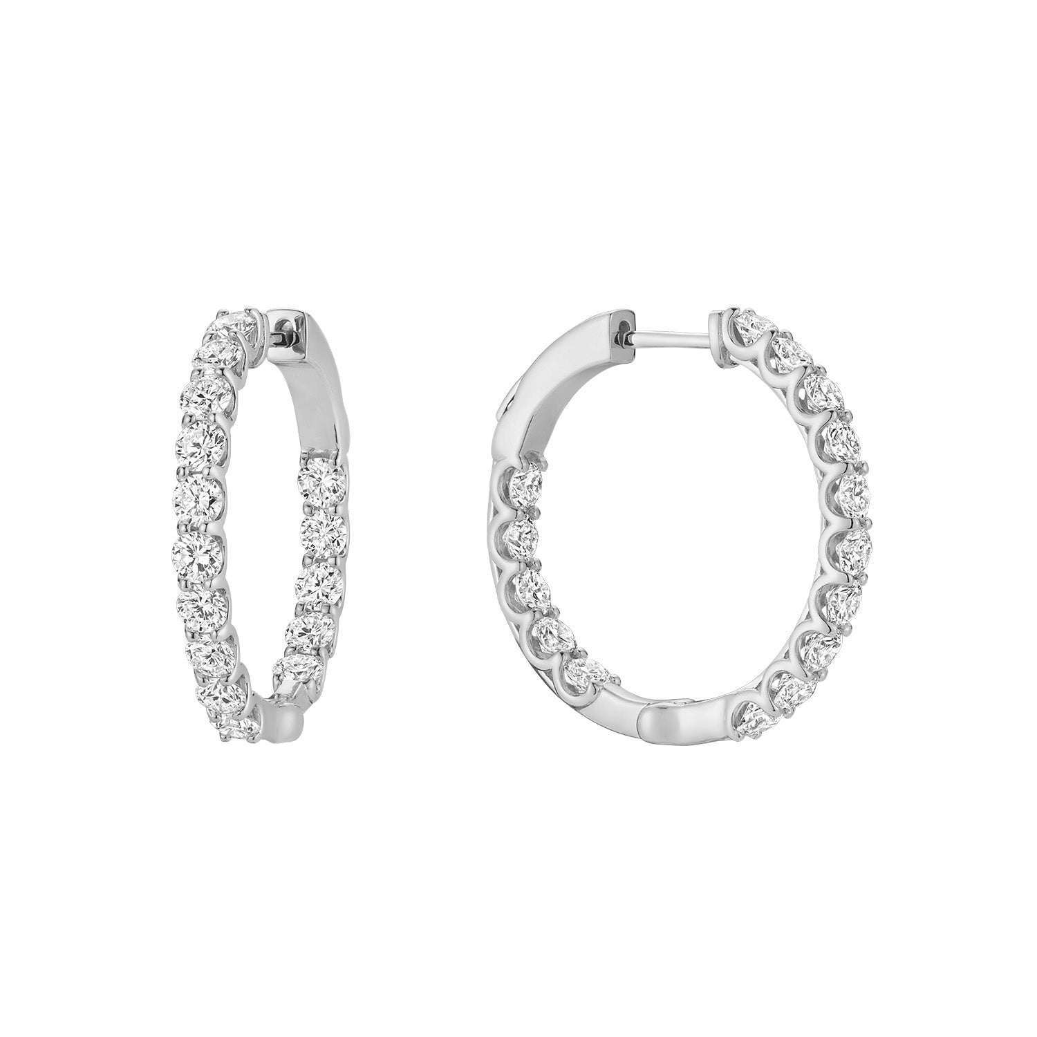 In & Out Huggie with secure lock Lab Grown Diamond Earrings
