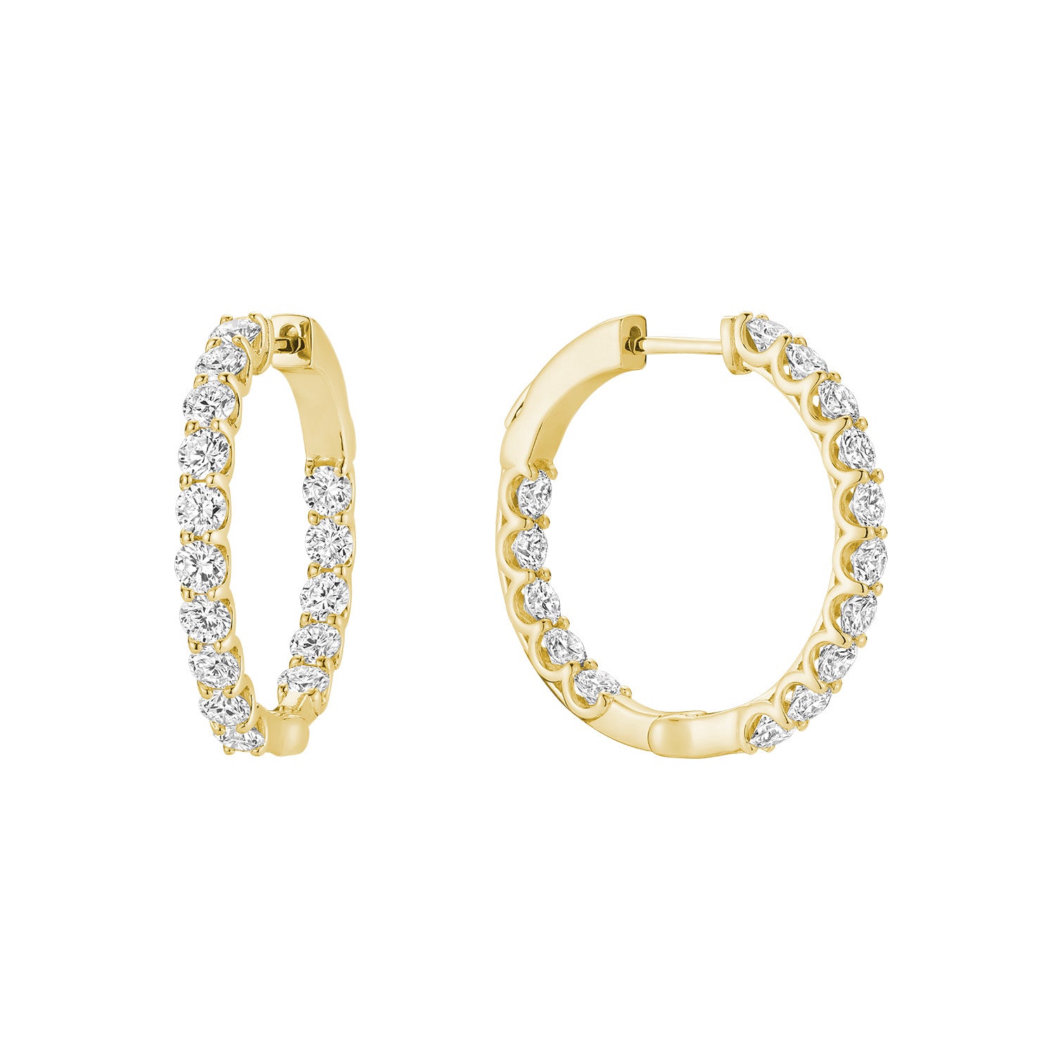 In & Out Huggie with secure lock Lab Grown Diamond Earrings