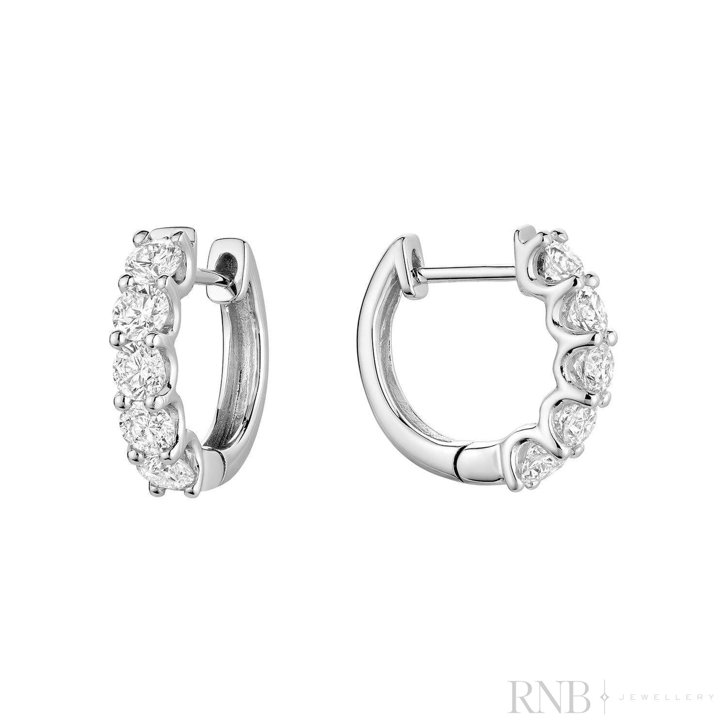 Diamond Huggie Earrings - 13.5MM White Gold