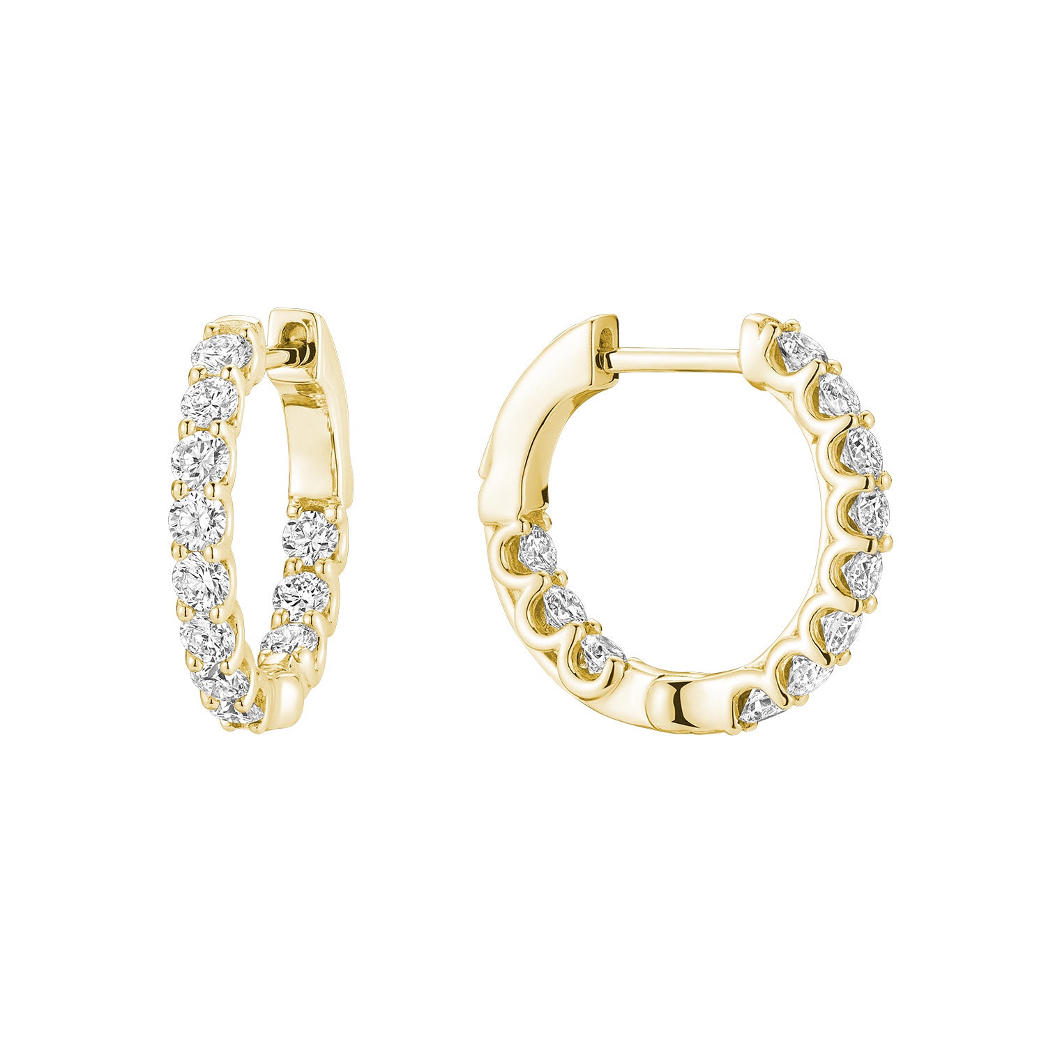In & Out Huggie Lab Grown Diamond Earrings
